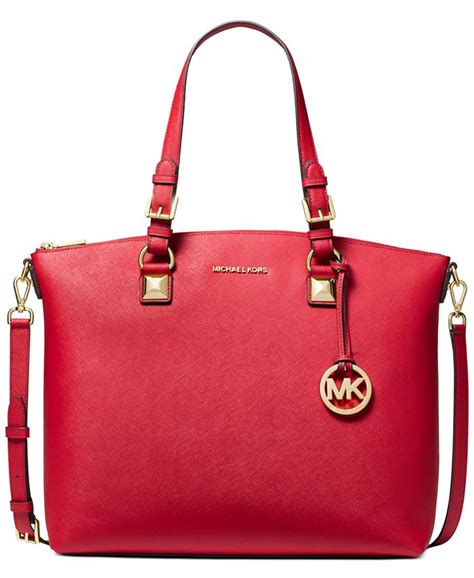 michael kors karla large multi function tote red|Michael Kors red tote bag.